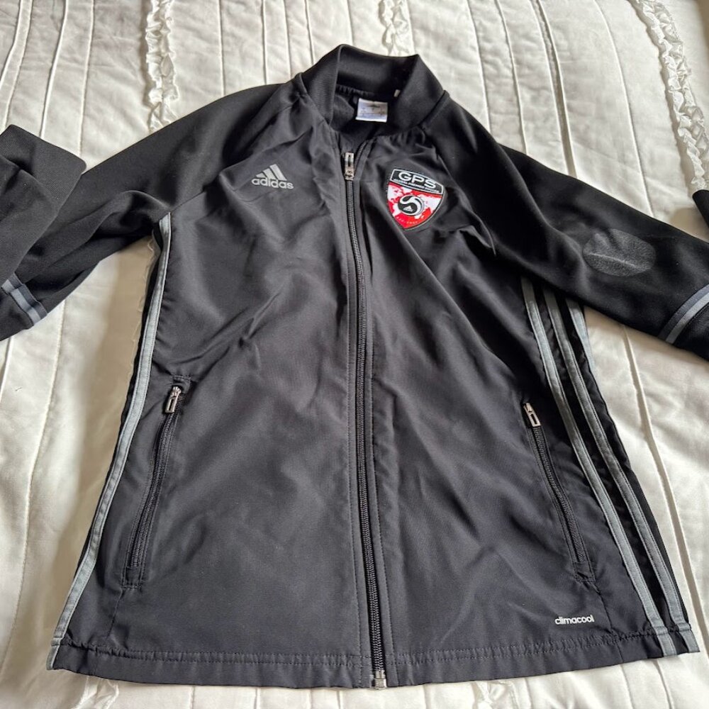 Bayern Munich Black Adidas Zip Up Jacket Youth Size Small Soccer Football